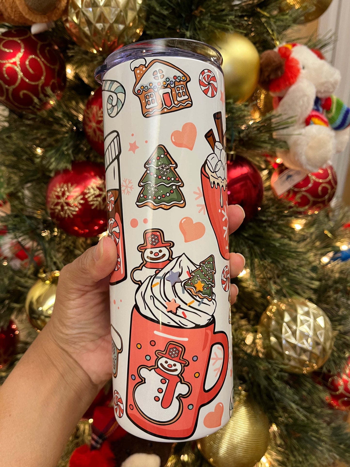 Tumbler 20 oz "Pink Christmas Coffee"