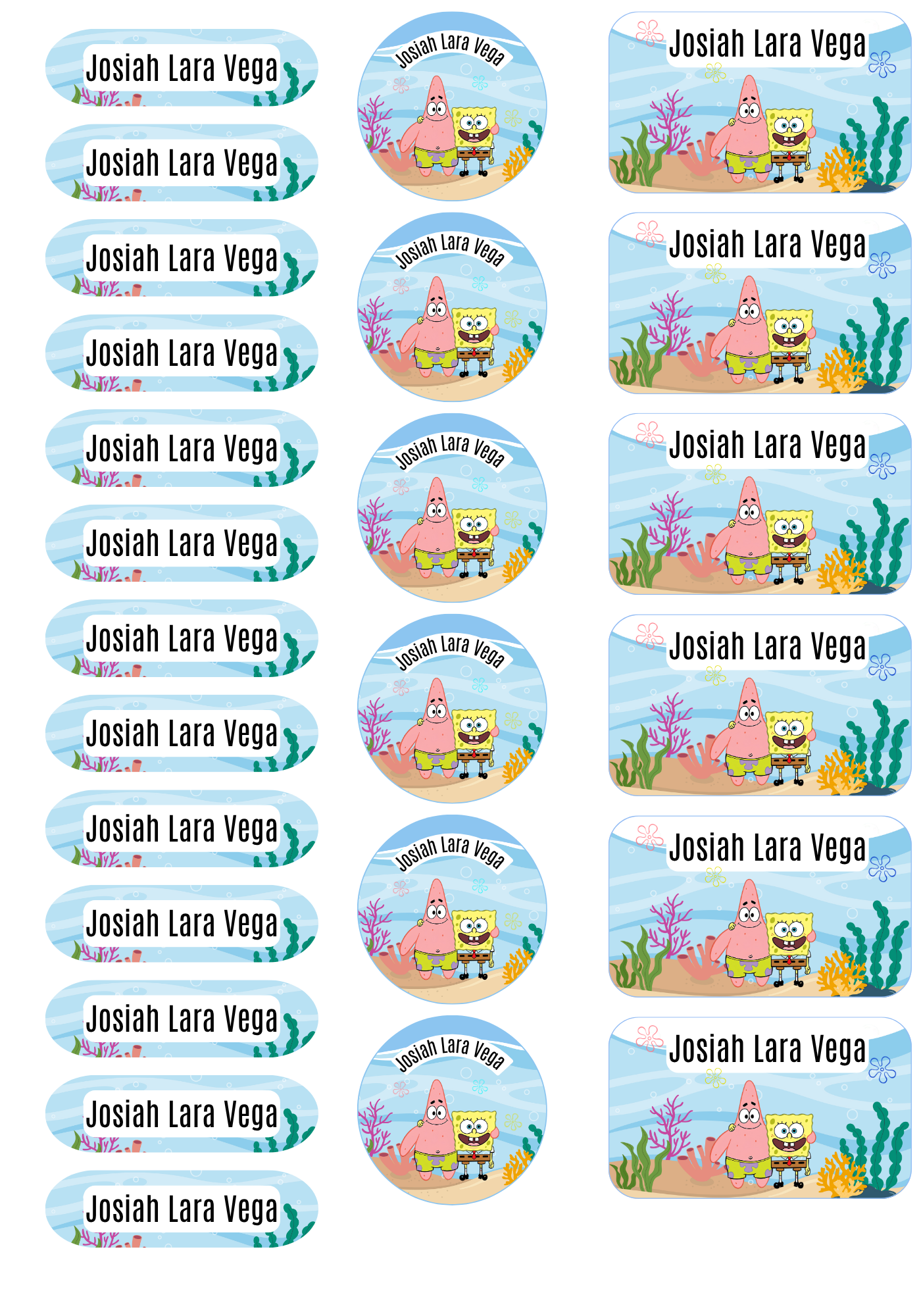 Back to school Labels
