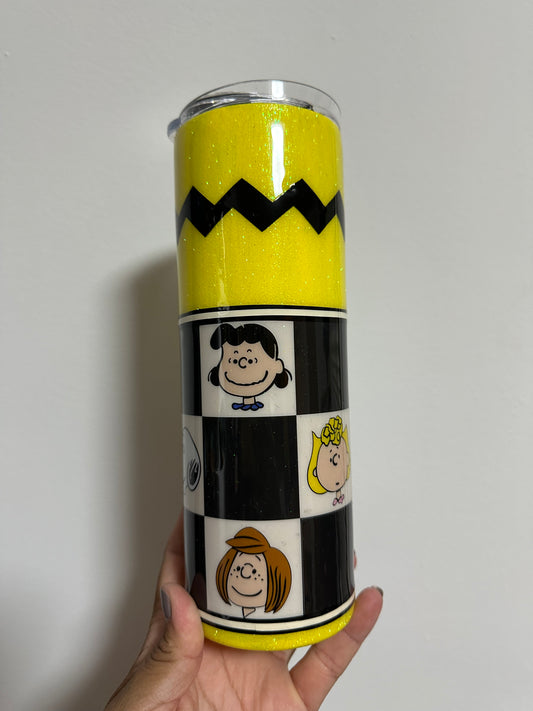 Snoopy & Charlie Brown Glitter Tumbler