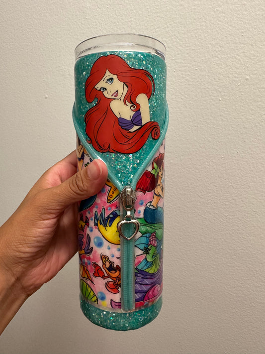 Little Mermaid 20 0z Zipper Tumbler