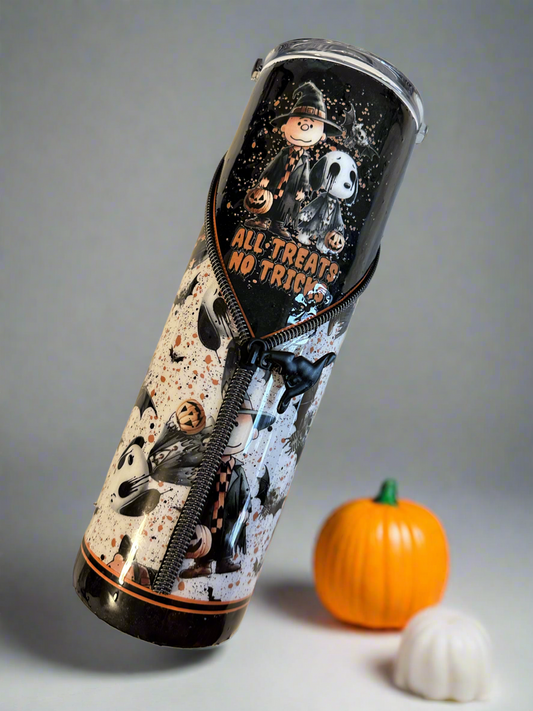 All Treats No Tricks Glitter Tumbler