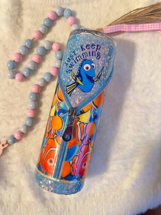 Just Keep Swimming 20oz Zipper Tumbler