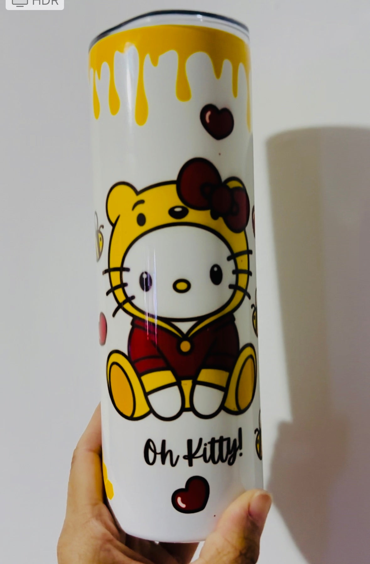 20 oz sublimation tumbler “Hello kitty wine the Pooh Valentine”