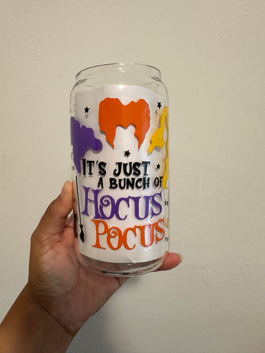 Hocus Pocus 16 oz glass can