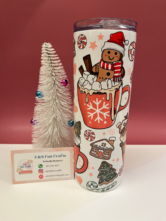 Tumbler 20 oz "Pink Christmas Coffee"