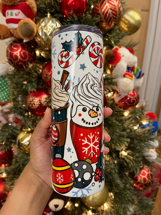 Tumbler 20 oz "Hand Drawn Candy Cane"
